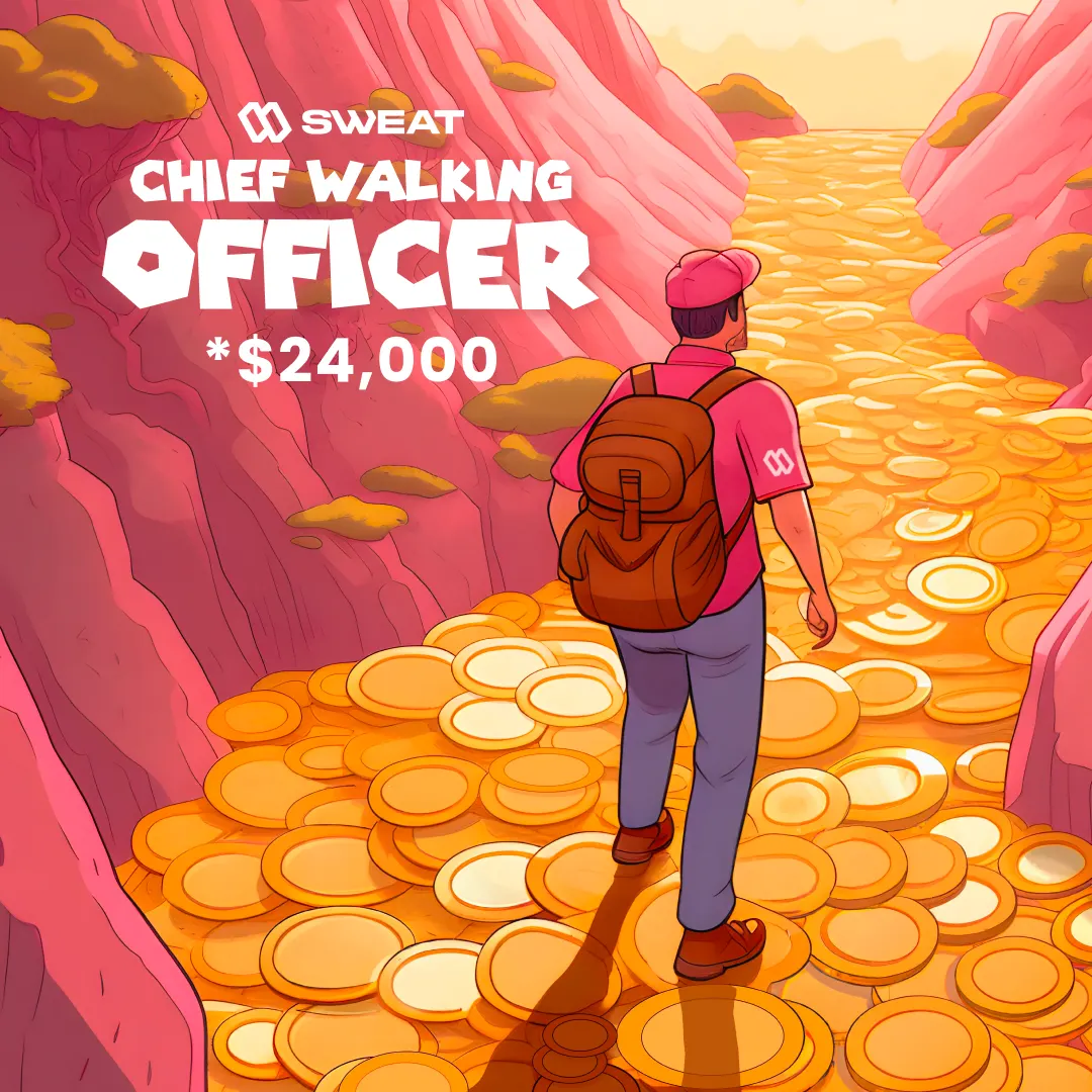 Chief Walking Officer campaign art: a walker on a path of gold coins